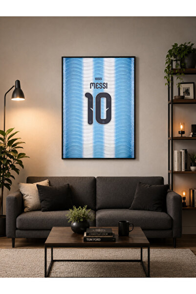 Zuma Studio Lionel Messi 10 Forma Tasarımlı Siyah Çerçeveli Tablo | Modern Du...