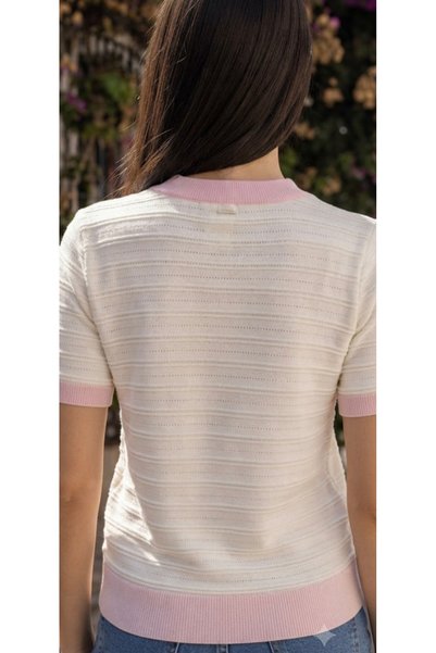 Pollena Women's Slim Knitwear Short-Sleeved Sweater Hn1457
