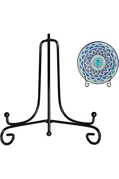 Arabest Foldable Iron Display Stand,Black Plate Holder,Easel Stand for Photo,...