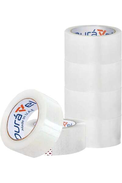Duravel Clear Tape-Heavy Duty Packaging Tape, 6 pcs, 2 inch x 50 YDs