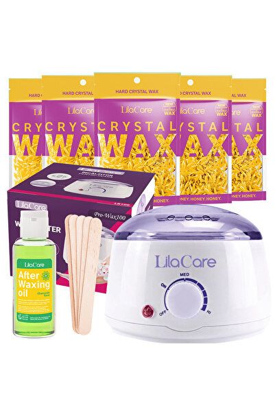 Lila Care Kit epilare cu ceara granule honey 5 x 100 g, 1 x incalzitor ceara,...