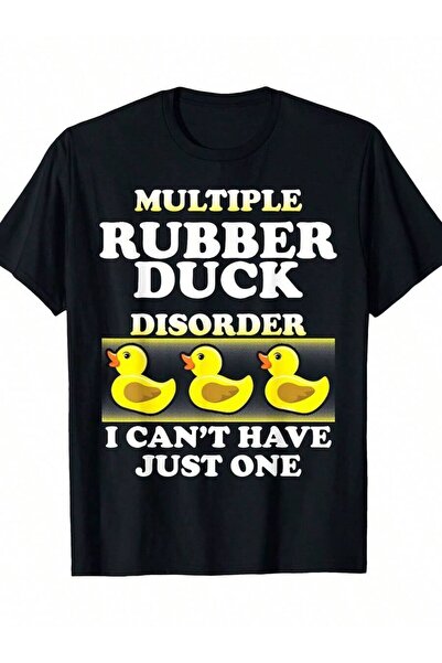 799 MULTIPLE RUBBER DUCK DISORDER Black T-Shirt - Fun Casual Tee With Humorou...