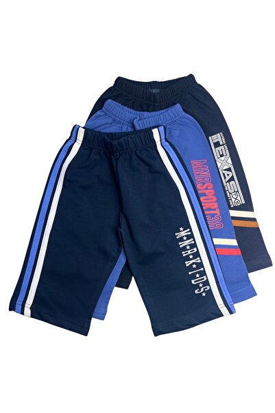 Minik Motion Children's Boys Combed Cotton Capri Sweatpants with Stripes Set ...