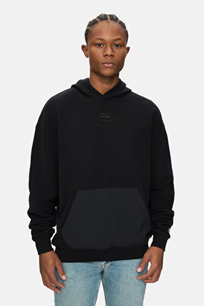 ecko unltd. Raleigh Black Hooded Embroidered Oversize Men's Sweatshirt