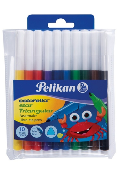 Pelikan Carioca Colorella Star C303 triunghiulare set 10 varf 0.8 mm lavabil
