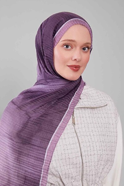 Levidor Lilac Abstract Cotton Muslin Shawl