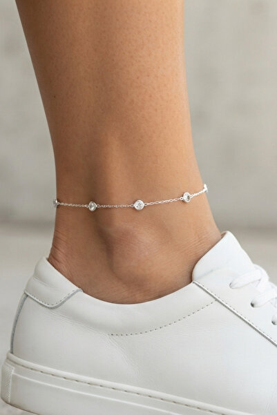 Elika Silver 925 Ayar Gümüş Sıralı Zirkon Taşlı Halhal