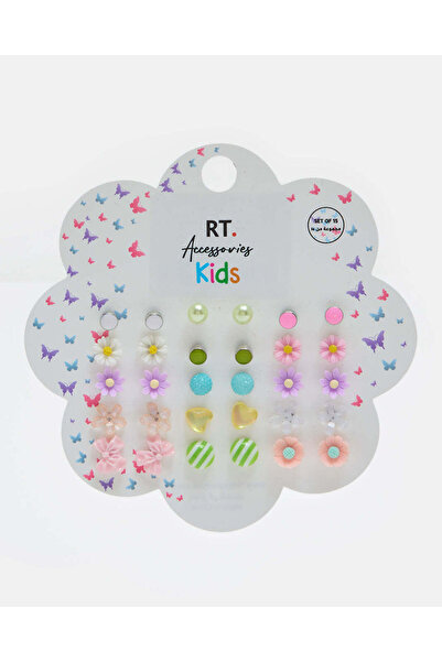 REDTAG Girls Assorted Stud Set 15 Pieces