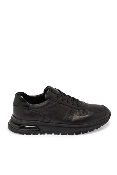 Tergan Siyah Deri - Tekstil Erkek Sneaker - E25S1AY57448-A23
