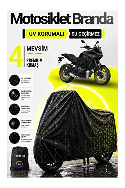 Motobros قماش القنب للدراجات النارية Yamaha Tracer أسود مقاوم للماء ومتين (أع...