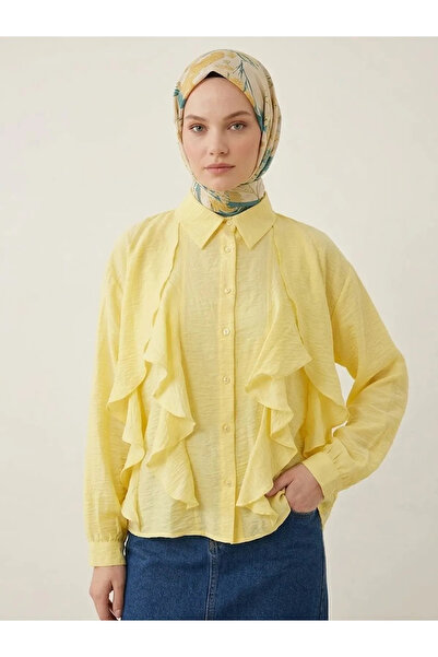 Foremia Ruffle Detail Tunic-Yellow