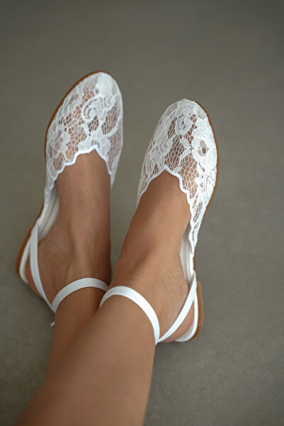 selin shoes Odette Flat Sole Lace Detail Πόρπη ζώνης αστραγάλου Γυναικείες μπ...
