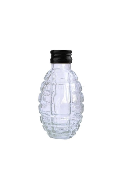 LimArt Sticla decorativa tip grenada 100 ml, sticla groasa transparenta, cu c...