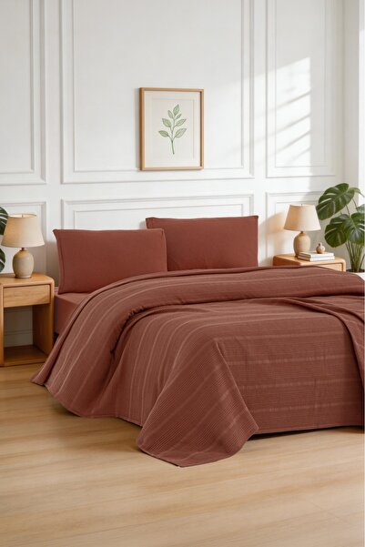 evdehome Pamuk Dual Çift Kişilik Pike Seti 200x230, Lastikli Çarşaf 160x200, ...