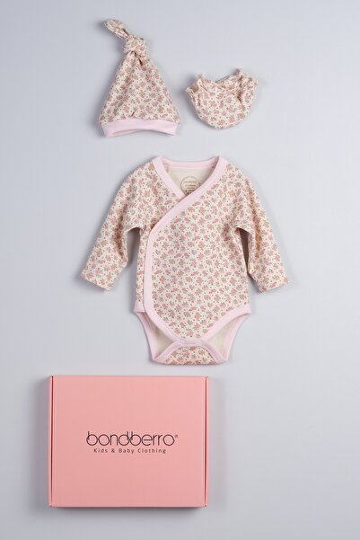 Bondberro 100% Cotton Set of 3 Baby Double-Breasted Hat, Gloves and Bodysuit ...