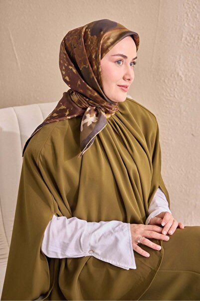 Silk Home وشاح تويل إيبك بلوم كاكي 90x90
