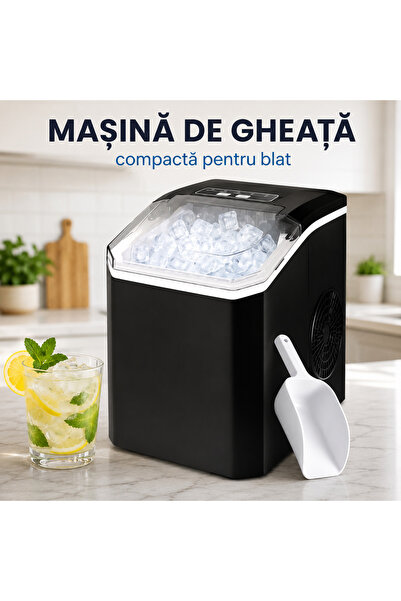 Generic Brand Mașină de făcut gheață, aparat compact pentru cuburi de gheață,...