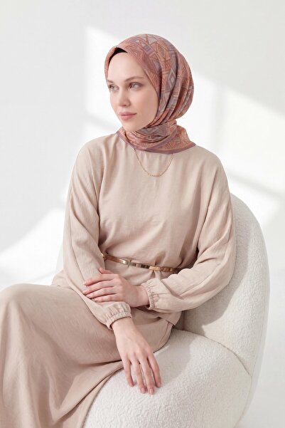 Silk Home Soft Scarf Geometric Dried Rose