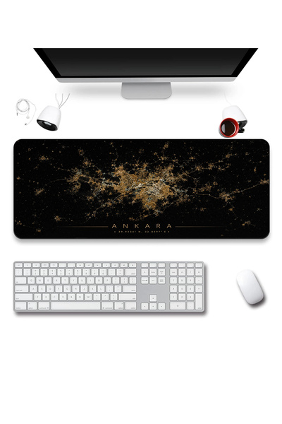 SonicTouch Keyboard Mousepad 40X90Cm Ankara Night Map Smooth Liquid-Proof Non...