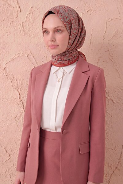 Silk Home Soft Scarf Lina Flora Tile Red 90X90
