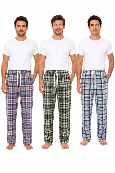 YASAR UNDERWEAR Ανδρικό παντελόνι πιτζάμας 100% βαμβακερό με καρό σχέδιο, τσέ...