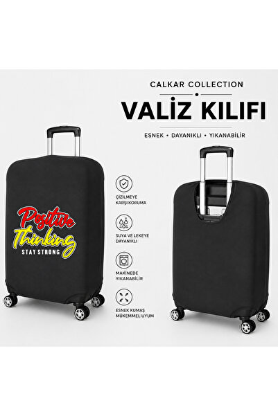 CALKARCOLLECTION غطاء حقيبة سفر أسود مطبوع من Travel Mode5، واقي للحقائب