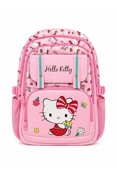 Hello Kitty Geantă școlară roz cu mai multe compartimente