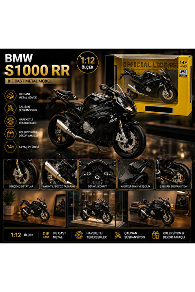 Cici Oyuncak BMW S1000 RR 1:12 Die Cast Model Motosiklet Lisanslı Koleksiyonl...