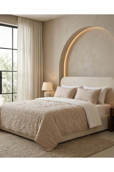 REDTAG طقم غطاء سرير بيج من 3 قطع مقاس سوبر كينج (260 × 240 سم)