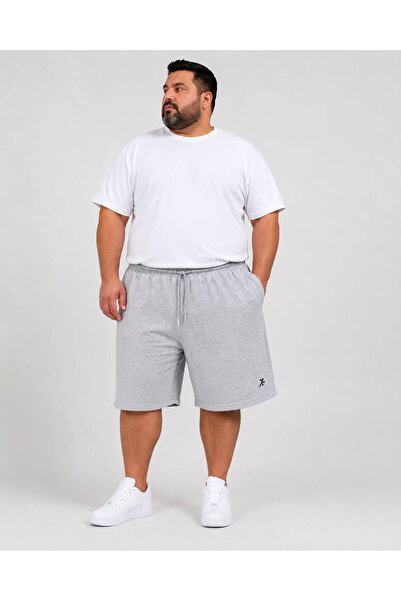 Erkek Büyük Beden Battal Şort Fermuarlı Cepli Esnek Günlük Spor Şort Lacivert 2XL-6XL