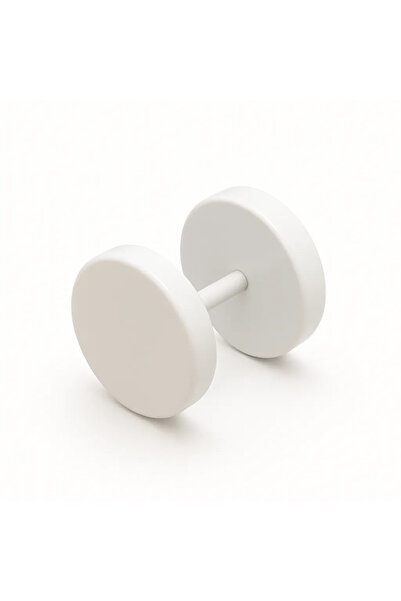 fenixjewelry Λευκό Σκουλαρίκι Barbell – Ατσάλινο Κόσμημα Minimal SK045
