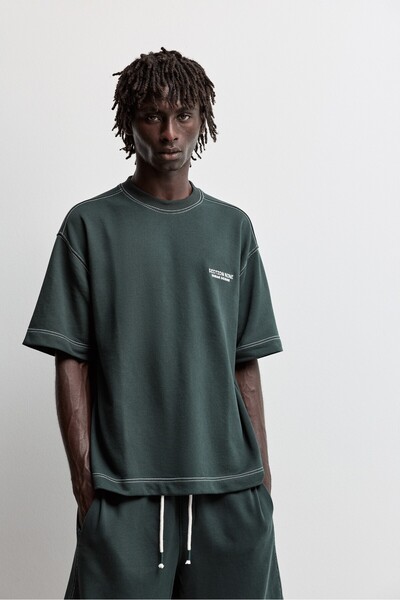 LEFTIES Kısa kollu dikiş detaylı sweatshirt