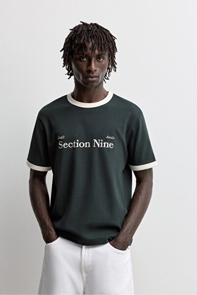 LEFTIES Kontrast detaylı baskılı t-shirt