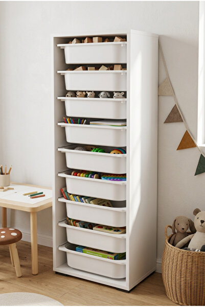 SARMOBİ Nest 9 Orta Sepetli Düzenleme Dolabı Y:119 G:45 D:30 cm / Beyaz