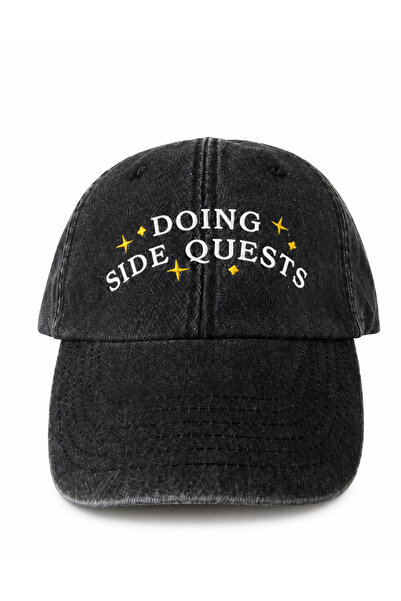 WeavedCo Doing Side Quests (in Side Quests) Written Embroidered Vintage Washe...