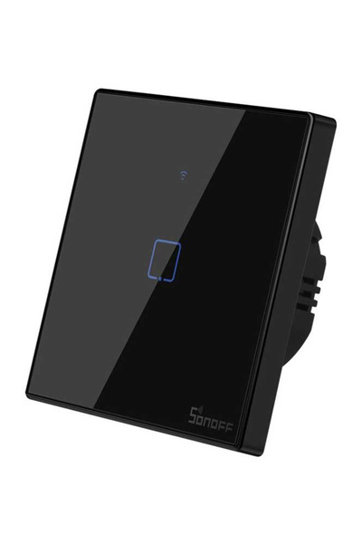 Sonoff smart διακόπτης ΤΧ-T3EU1C, αφής, Wi-Fi, μονός, μαύρος