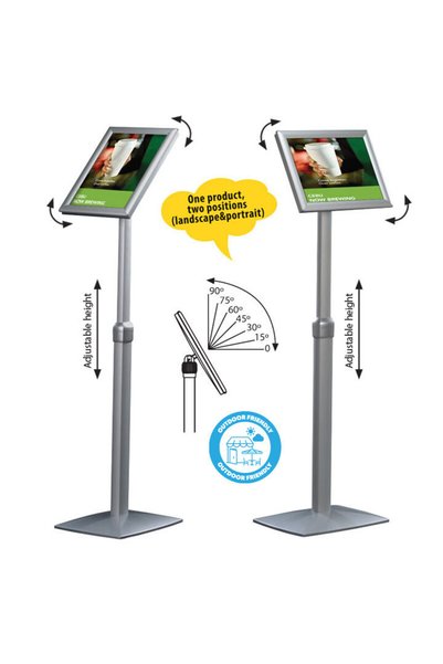 reklam etkisi Ayaklı Menü Panosu Alüminyum Yükseklik Ayarlı A3 (29,7 × 42 cm) - Yatay/Dikey Fleksibl