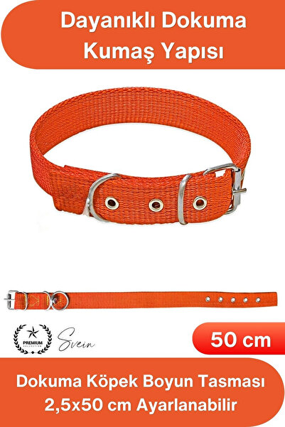 Svein # Harness Woven Dog Collar Orange 2.5X50 cm Adjustable Durable Walking ...