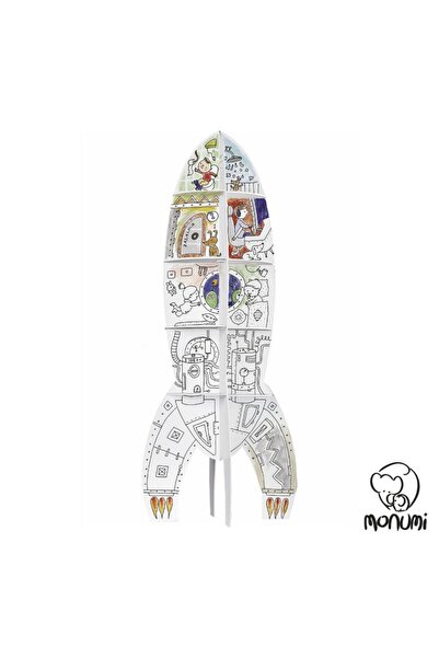 Monumi BabyRun XLL Πύραυλος από λευκό χαρτόνι 3D για ζωγραφική MPD-000103