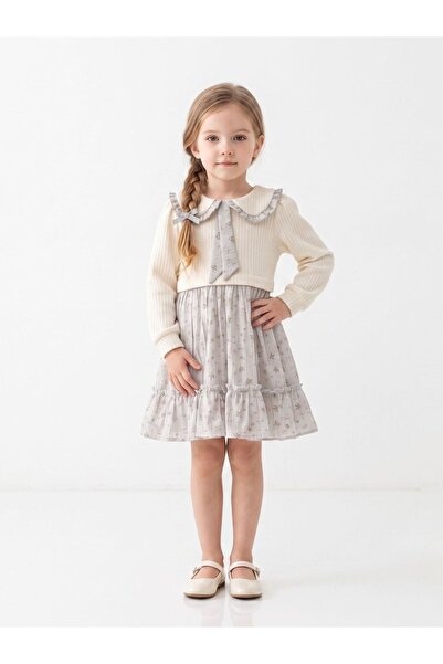 Cherrys Bebek Girl's Vintage Style Collar Ruffle Floral Pattern Dress