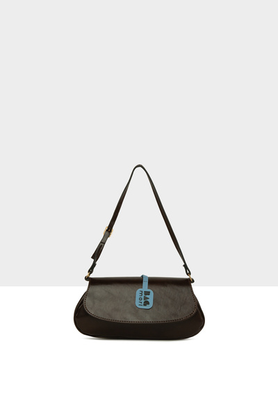 Bagmori Brown Women's Double Compartment Thin Strap Baguette Bag M000008806