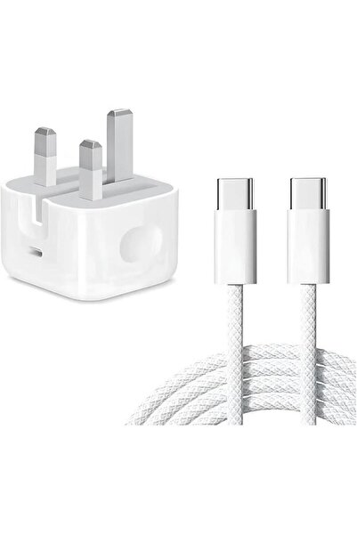 Generic Brand شاحن حائط 35 واط مع كابل USB-C إلى USB-C من القماش، شحن سريع بت...