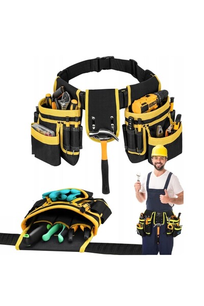 zola Tool belt, 18 pockets, metal hammer holder, adjustable Belt 120 cm