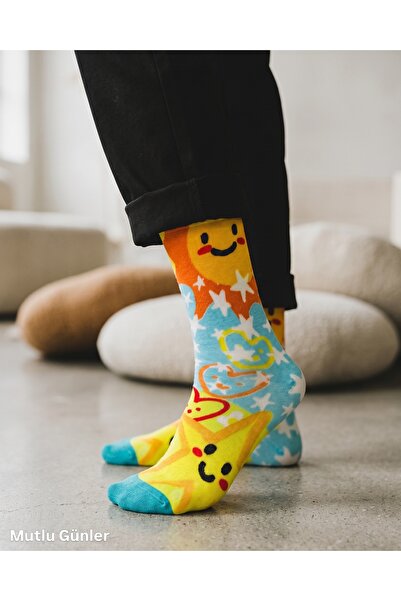Jollygoody Socks Mutlu Günler Bambu çorap unisex bambu nefes alabilen terletm...