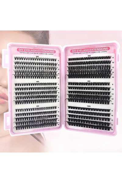 choice2 Model-2 Thick & Fluffy DIY Cluster Lashes 30D/100D Mixed Density Mixe...