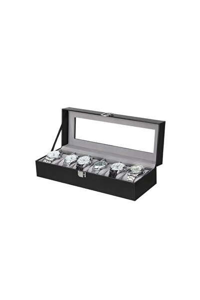 SONGMICS Organizator pentru ceasuri cu 6 compartimente