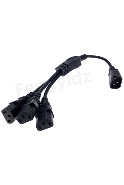 Choice 0.3M High Quality IEC 320 C14 Male Plug to 3XC13 Female Y Type Splitte...