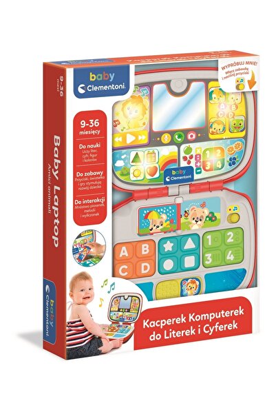 Baby Clementoni Laptop interactiv pentru litere și numere, Limba poloneză, Cl...