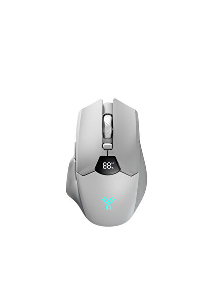 Choice1 F86 Gray Tri-Mode Wireless Mouse Bluetooth 2.4G Rechargeable RGB Offi...