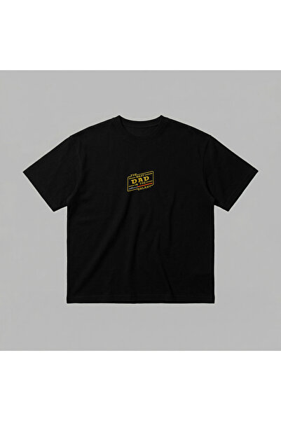 %100 Pamuklu Yetişkin The Best Dad In The Galaxy Nakışlı Loose Fit Heavyweight T-shirt